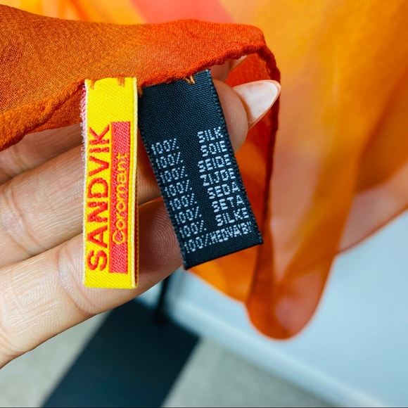 Vintage Ombre Sheer 100% Silk Coded Scarf - Picture 9 of 9